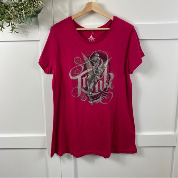 Disney- Tinkerbell magenta hot pink graphic top - Picture 2 of 8